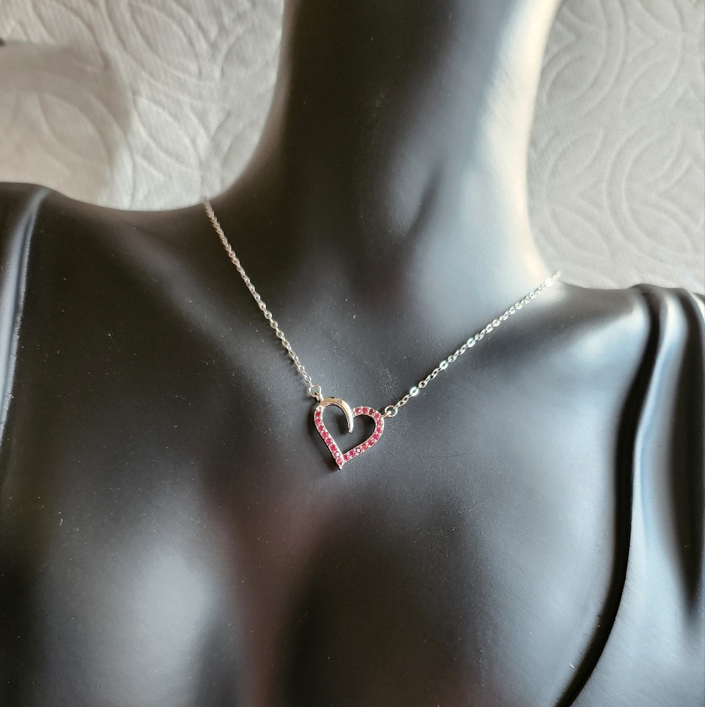 Natural Ruby Heart Necklace